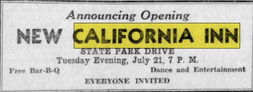 California Inn - Jul 19 1936 Article (newer photo)